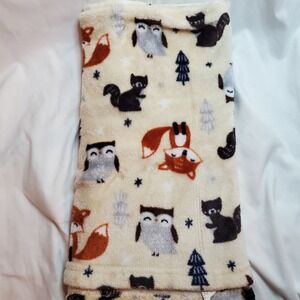 Parent's Choice Beige Tan Woodland‎ Animals Fox Squirrel Owl Baby Blanket/Lovey